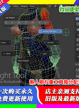 Blender插件 Lazy Weight Tool 2.0.1 懒人刷权重工具箱分配调整