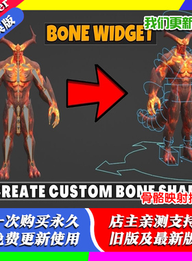 Blender插件Bone Widget 2.20 自定义骨骼映射形状形变动画预设库