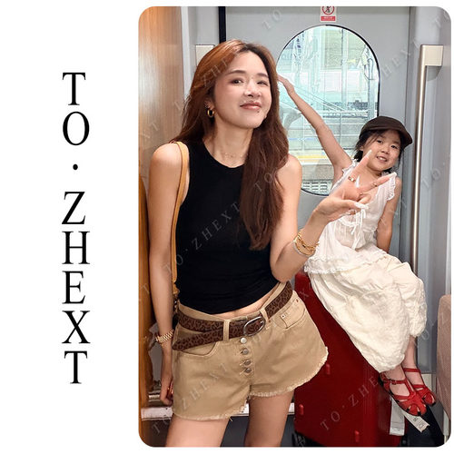 【喆卌】纯色无袖螺纹针织背心女紧身显瘦上衣  M88025