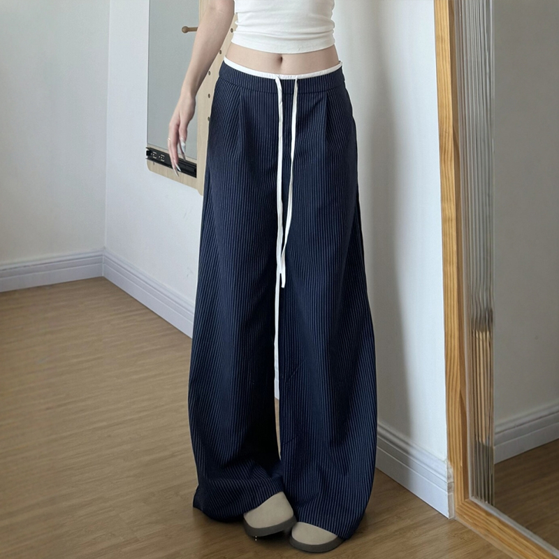 穿上就是纸片人的条纹西装裤！