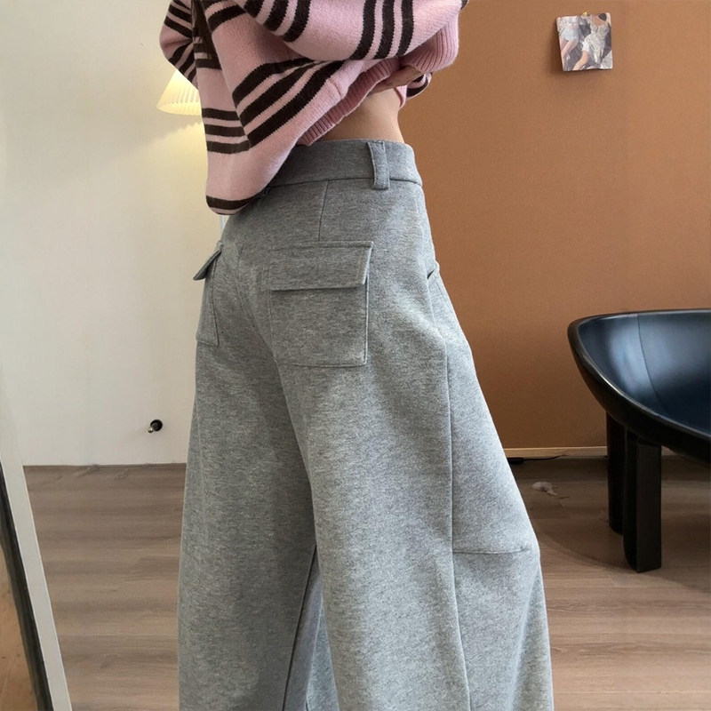 灰色阔腿弯刀运动卫裤女春季大码胖mm显瘦休闲镰刀裤超好看梧桐裤,女装/女士精品,大码裤装,淘宝优惠券,粉丝福利购,淘宝优惠卷