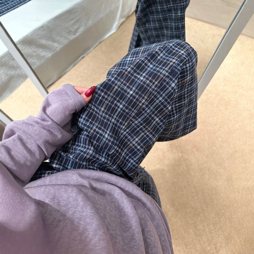 藏蓝色格子裤真香、真好穿~
