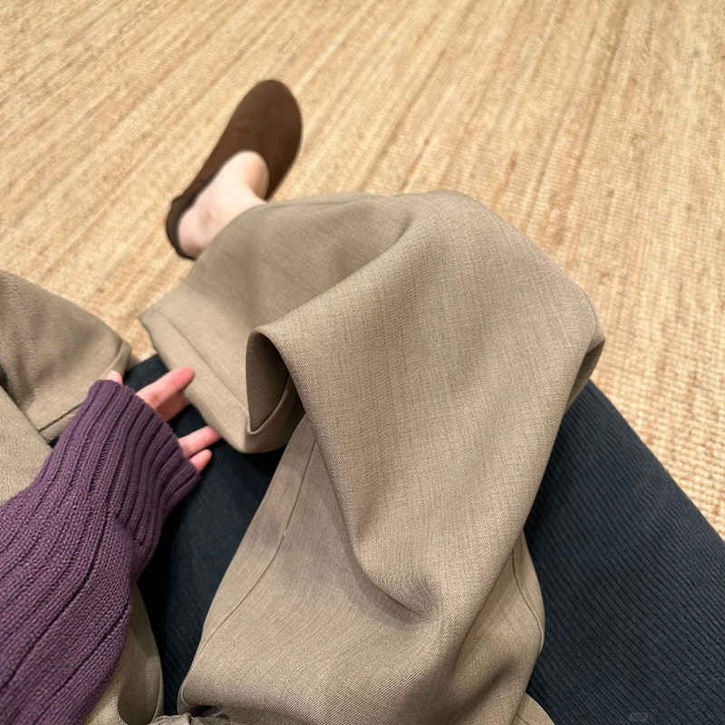 卡其色老钱风阔腿西装裤子春季大码女装运动休闲裤今年流行梧桐裤,女装/女士精品,大码裤装,淘宝优惠券,粉丝福利购,淘宝优惠卷