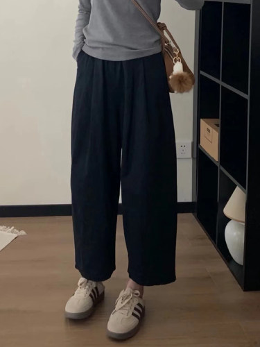 黑色九分休闲萝卜裤~夏天神裤！