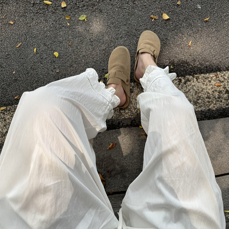 好喜欢这种慵懒感拉满的花边裤子图片