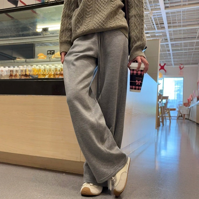 美式慵懒风灰色运动裤女装格雷系穿搭卫裤大码宽松垂感阔腿休闲裤,女装/女士精品,大码裤装,淘宝优惠券,粉丝福利购,淘宝优惠卷
