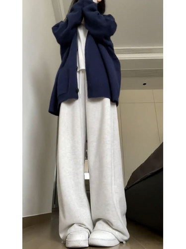 胖妞进！灰白色遮胯显瘦卫裤！！