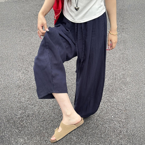 显瘦不止一个度的亚麻弯刀裤！