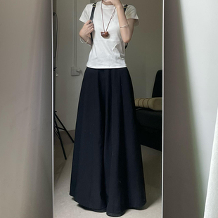 女装 黑色西装 伞裙大码 超好看长款 梨型身材伯克利裙 百褶半身裙春季