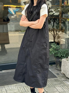 机能风山系工装 胖mm显瘦遮肉连衣裙小个子拉链背带裙 背心裙女大码