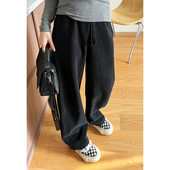 2026年运动裤 大码 胖mm显瘦弯刀卫裤 秋冬女装 胯宽大粗腿显瘦休闲裤