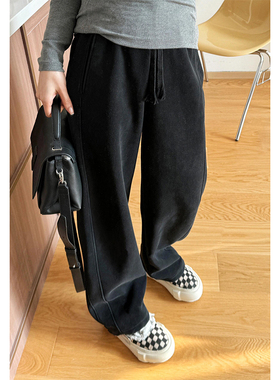 秋冬女装2026年运动裤大码胖mm显瘦弯刀卫裤胯宽大粗腿显瘦休闲裤
