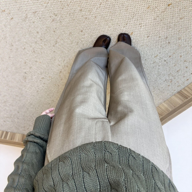 卡其色老钱风西装裤女装今年流行梧桐裤春季大码新款咖色阔腿裤子,女装/女士精品,大码裤装,淘宝优惠券,粉丝福利购,淘宝优惠卷