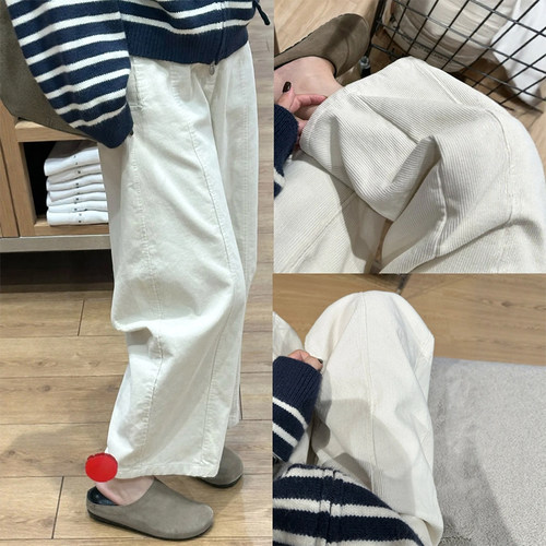 一眼就爱上的灯芯绒阔腿裤~