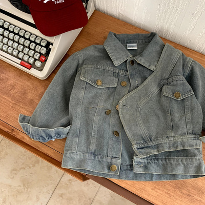 童装男童牛仔外套秋装2025新款儿童春秋款女童设计款中小童上衣潮