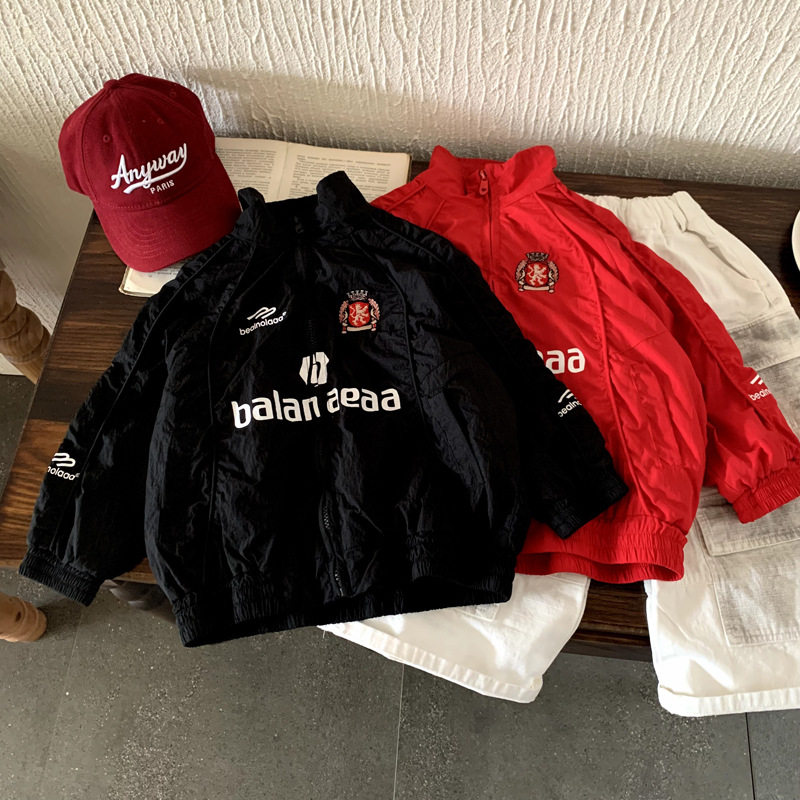 2025新款篮球10球服运动夹克外套中小童男女宝宝字母印花