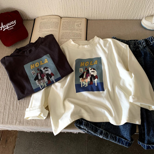 棉感百搭打底衫 上衣小童春秋款 宝宝内搭洋气 t恤儿童秋季 男童长袖