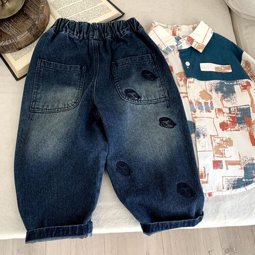 男童牛仔裤春秋款2025新款帅气儿童秋装裤子小男孩秋季宽松休闲裤