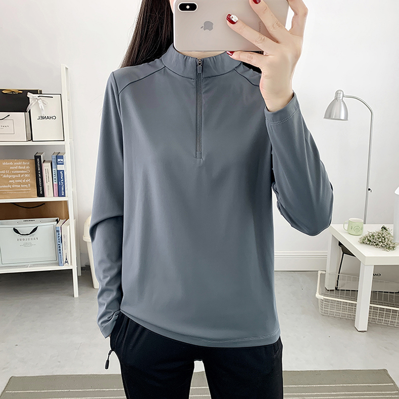 春秋户外速干T恤立领运动长袖