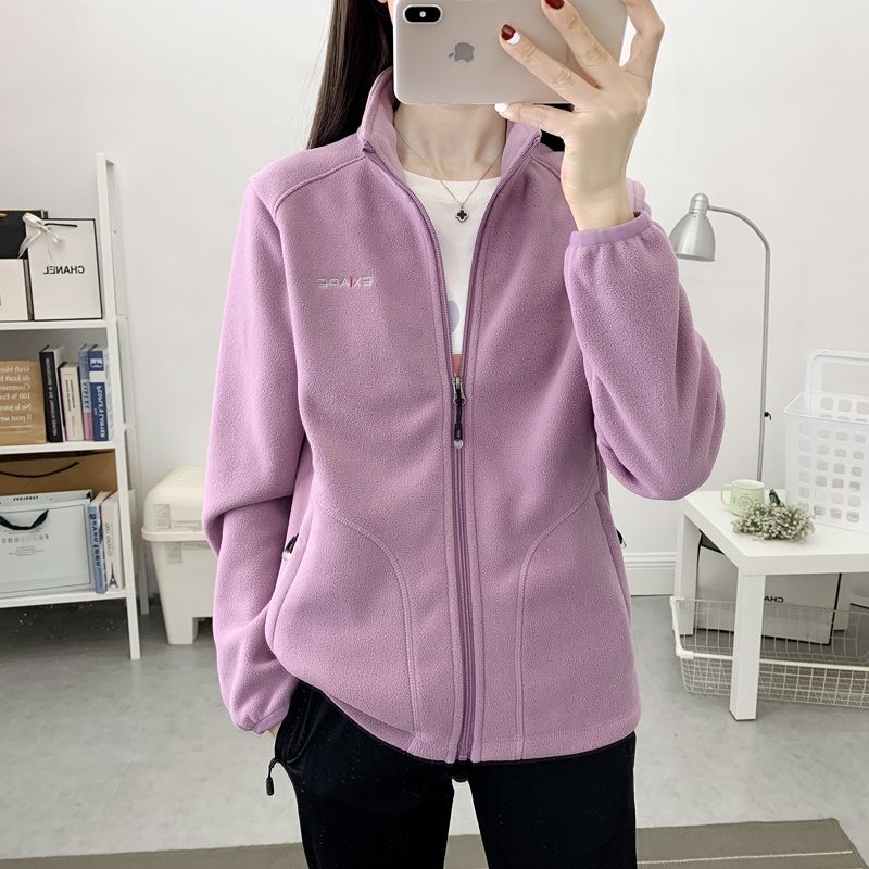 户外抓绒衣双面绒运动外套