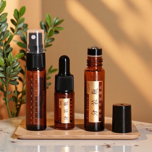 5ml 喷雾瓶玻璃便携瓶 10ml加厚茶色刻度滚珠瓶滴管瓶精油香水分装