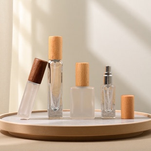 香水分装 10毫升小样瓶按压瓶玻璃喷雾替换瓶木盖空瓶 瓶高端便携式
