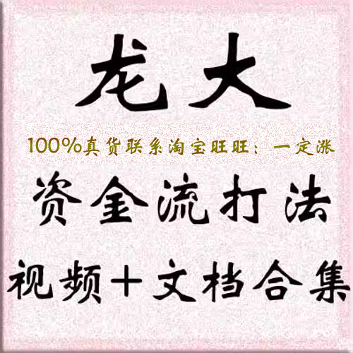 龙大资金流打法视频+文档合集 股票炒股教程