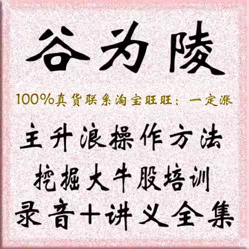 谷为陵主升浪操作方法挖掘大牛股培训全集