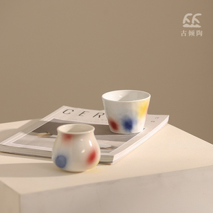 德化白瓷手握猪口杯咖啡品鉴杯随手杯家用办公送人小众生日礼物