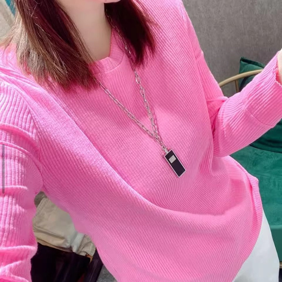 2026早春新款时尚洋气百搭彩色打底衫糖果色净版螺纹棉T恤女上衣