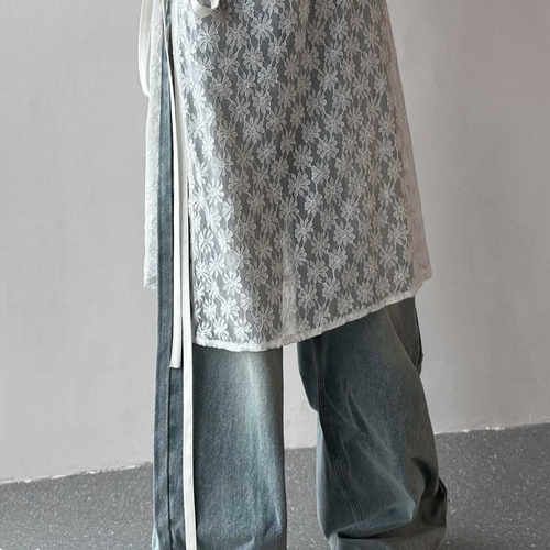 刺绣蕾丝花朵春季半身裙设计感