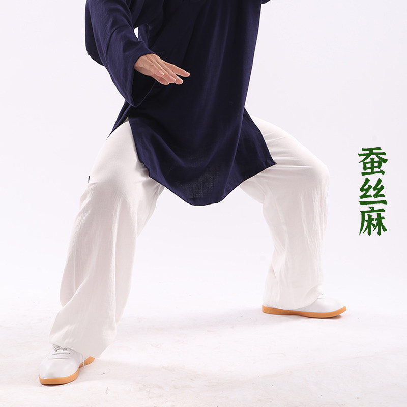 武当太极服亚麻棉男女练功裤宽松纯色瑜伽灯笼裤武术跑步健身运动
