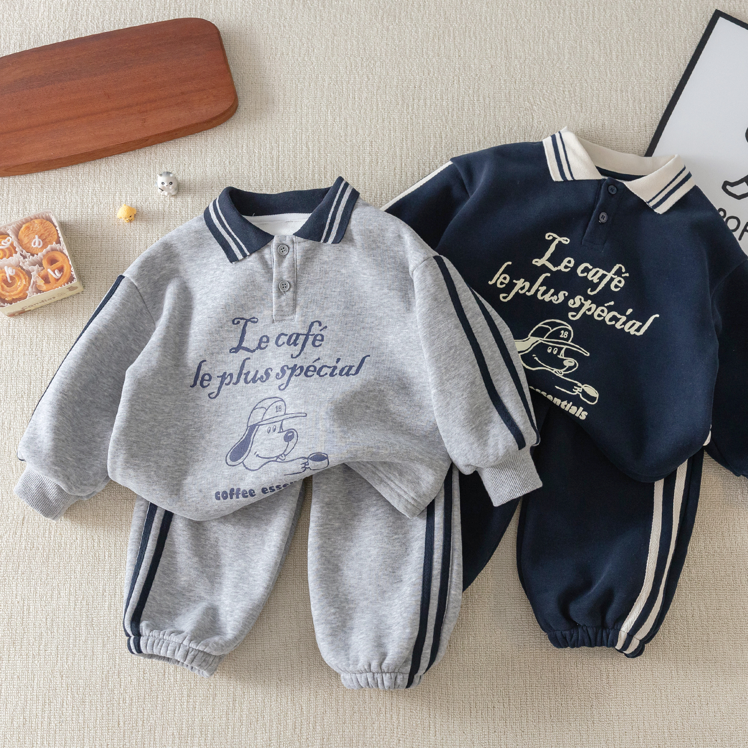 男童加绒卫衣套装秋冬2025新款时髦男孩运动衣服儿童加厚韩版童装