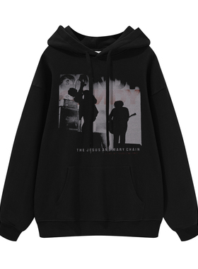 JAMC摇滚乐队涅盘披头士绿洲痛仰周边美式高街男女黑连帽圆领卫衣