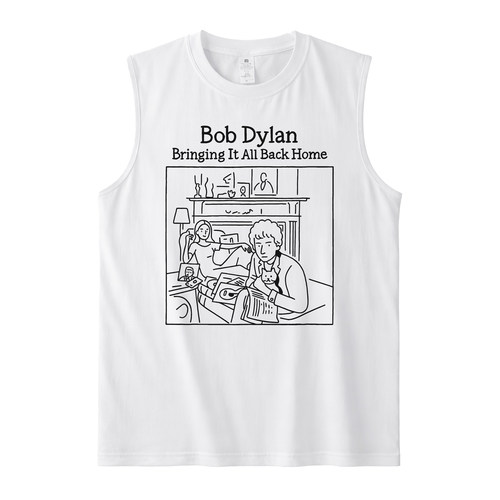 Bob Dylan鲍勃迪伦美式休闲纯棉民谣摇滚风乐队坎肩背心无袖T恤