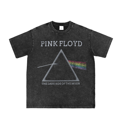 PinkFloyd重磅水洗做旧短袖T恤