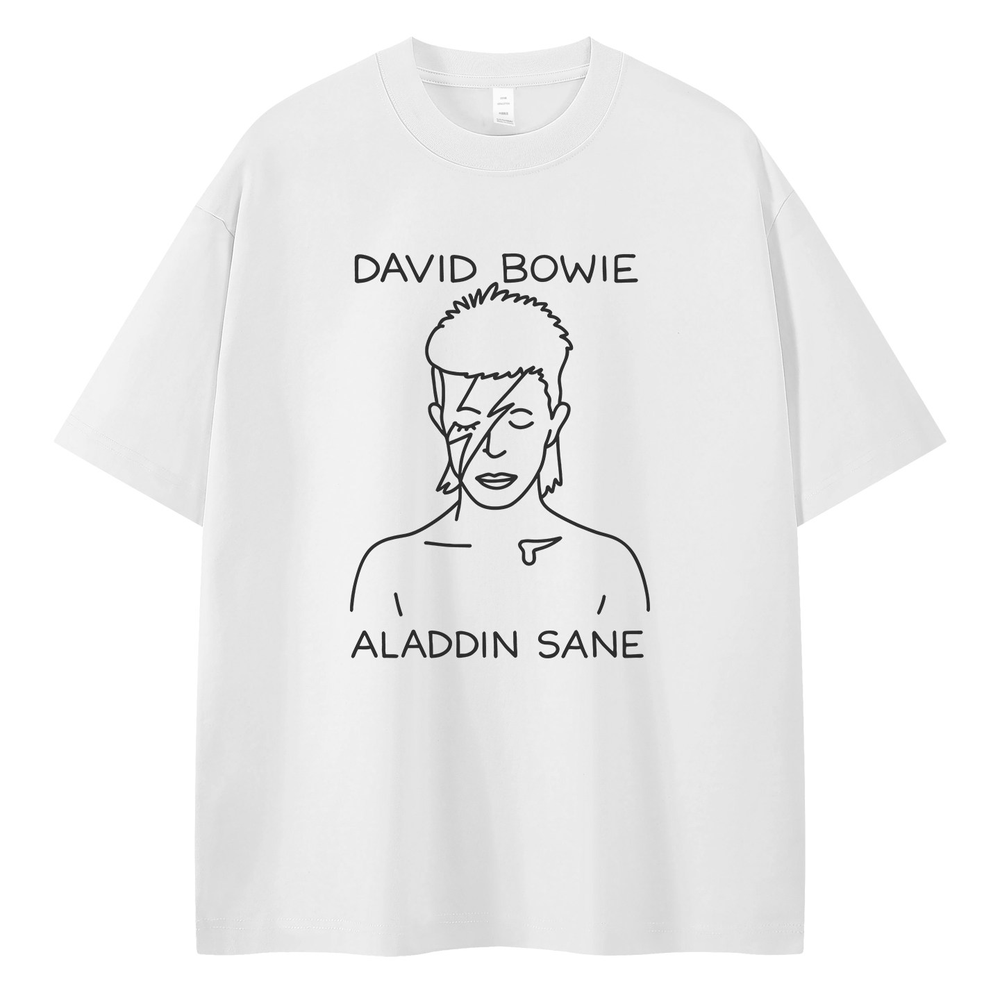 David Bowie大卫鲍伊美式休闲落肩宽松纯棉圆领摇滚乐队短袖T恤图片
