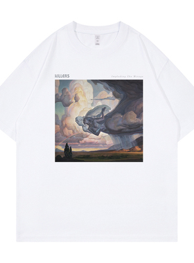 The Killers杀手乐队复古美式休闲落肩宽松纯棉圆领摇滚短袖T恤黑