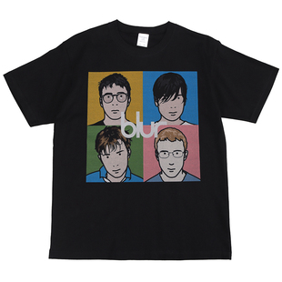 T恤 Blur数码 直喷污点摇滚乐队oasis绿洲披头士Beatles复古vtg短袖