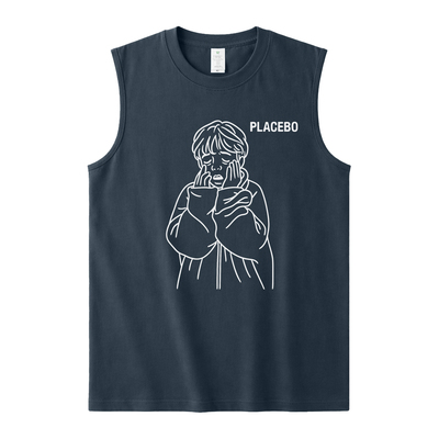 PLACEBO安慰剂乐队简约人像美式休闲纯棉摇滚风坎肩背心无袖T恤