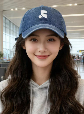 美式复古牛仔棉鸭舌帽女韩版时尚深顶大头围情侣街头潮牌棒球帽男