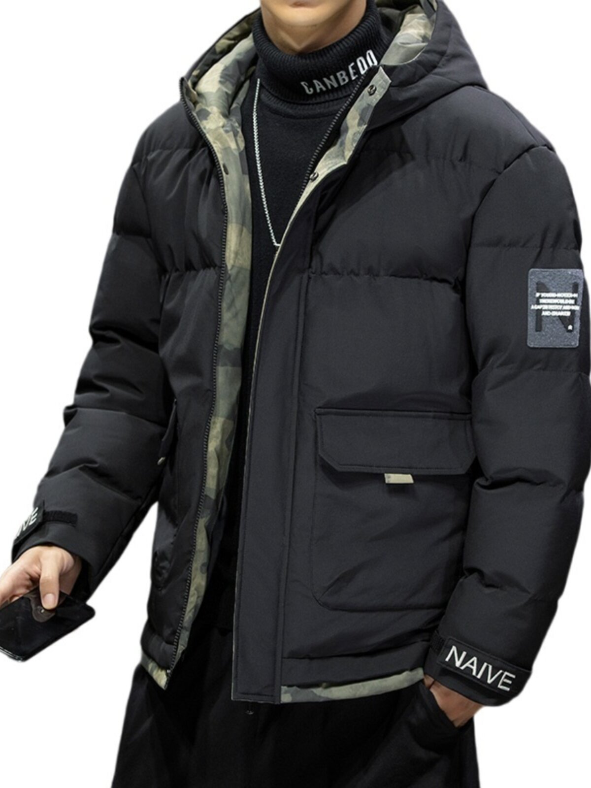 ANTI-SEASONAL COLD-PROOF COTTON JACKET MENS AUTUMN AND WINTER THICKENED COTTON JACKET CASUAL HOODED BREAD DOWN COTTON JACKET WARM JACKET MEN