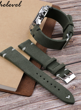 代用nomos翻毛反绒皮表带男 适配阿玛尼DW美度梅花真皮手表带男女