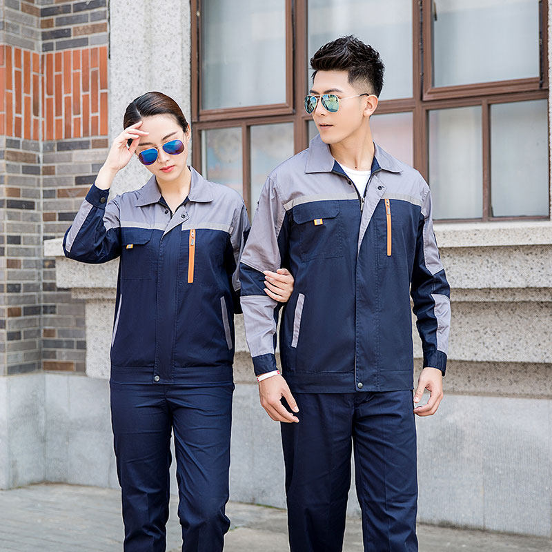 夏季薄款长袖工作服套装男劳保耐磨工地男士工厂夏装上衣服装劳动