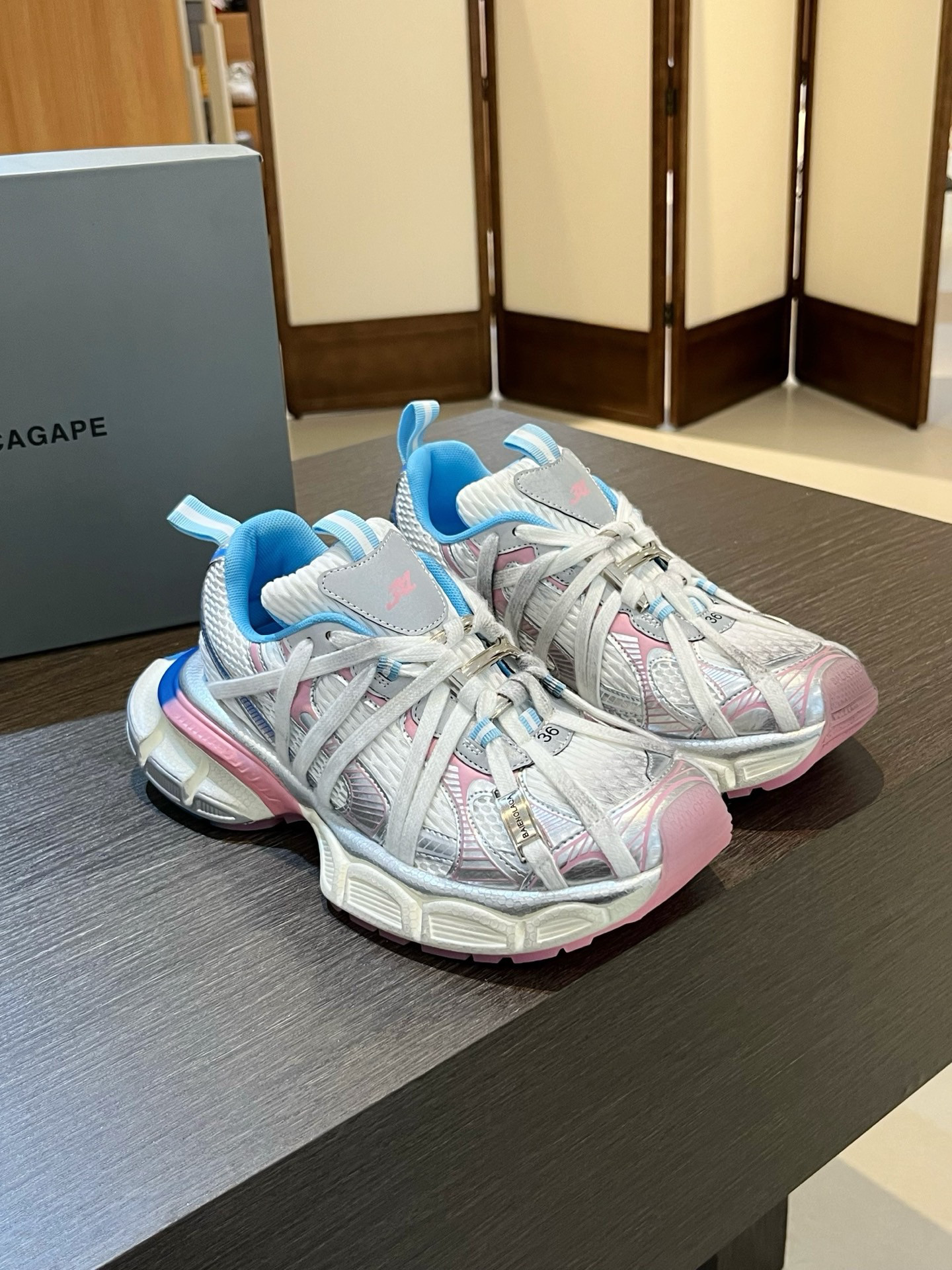 撞色系老爹鞋女2025春夏新款时尚休闲鞋