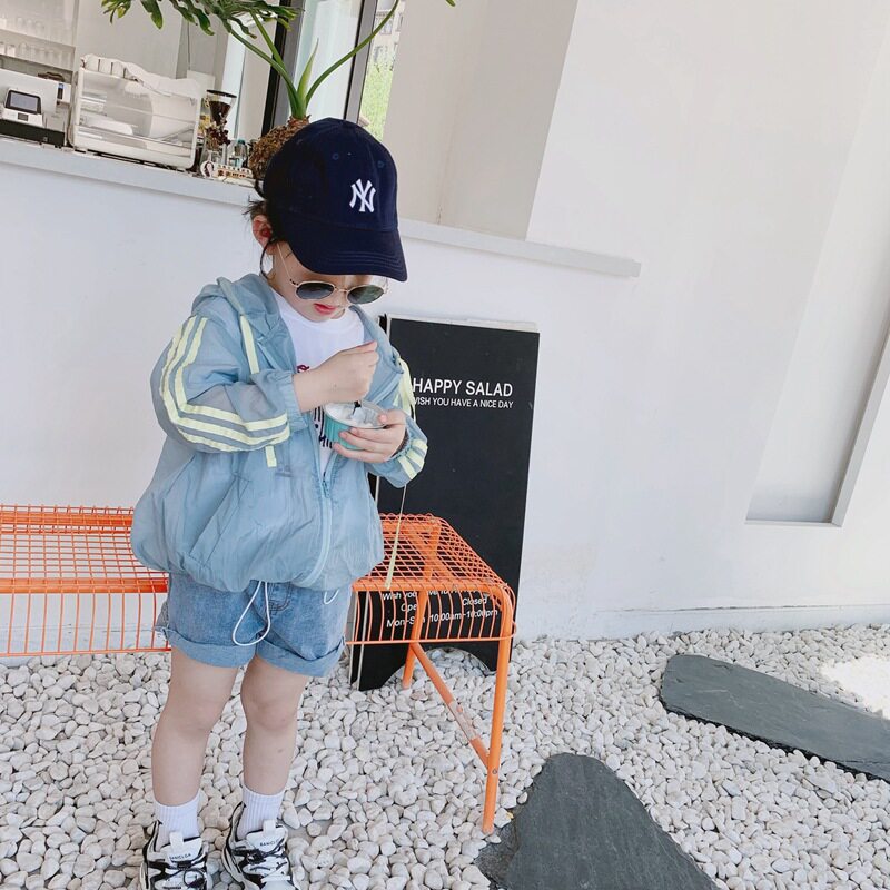 한국의 2020 여름 신작 아동복 아동 자외선 차단 의류 재킷 소년 소녀 피부 의류 후드 자외선 차단 의류