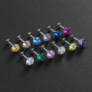 超闪f136植入级钛合金耳骨钉耳蜗钉耳垂平底内螺旋防过敏养耳洞