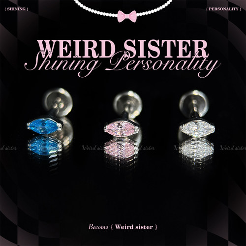 WEIRD SISTER马眼锆石F136钛合金内螺纹养耳小巧耳骨钉平底防过敏