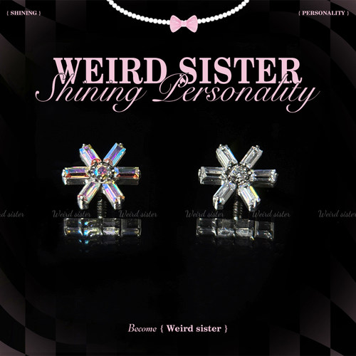 F136钛合金立方冰晶六瓣雪花耳钉耳骨耳蜗钉flat内螺纹平底高抛光