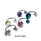 超闪F136医用钛合金16G马蹄环双钻自由搭配耳蜗耳骨钉防过敏